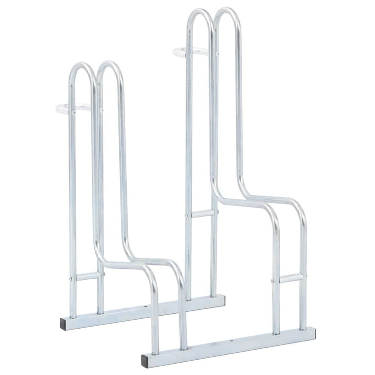  Bicycle Stand for 2 Bikes Floor Freestanding Galvanized Steel A949-4005568