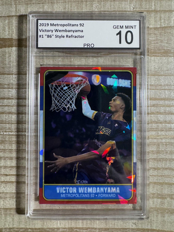 Victor Wembanyama 2019 Metropolitans 98 "86" Style Rookie Refractor  - Graded PRO Gem Mint 10 X584-jLZes1BmzZVQ