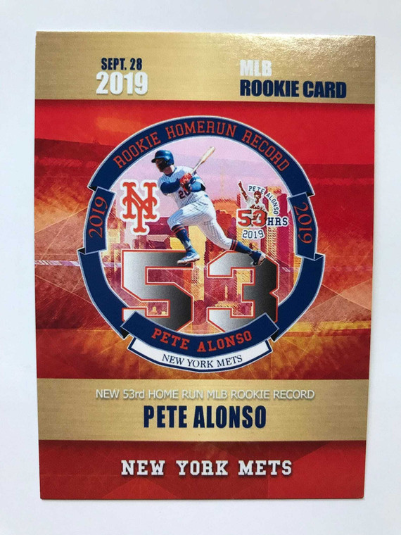 Pete Alonso 2019 Rookie Home Run Record 53 Phenoms Limited Edition Gold Platinum - New York Mets X584-SGAKZmgAm2B0