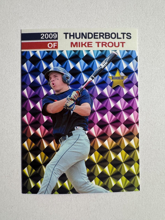 Mike Trout 2009 Millville Thunderbolts Limited Edition Star Rookie Prism Style Card X584-GlsSk0vC7mAS