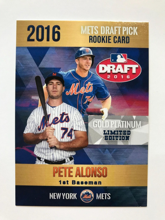 Pete Alonso 2016 MLB Draft Card Rookie #74 Phenoms Limited Edition Gold Platinum - New York Mets X584-KMjXRF7ygXuL