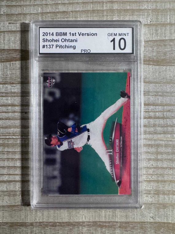Shohei Ohtani 2014 BBM 1st Version Nippon-Ham Fighters Japanese Rookie Card #137 - Pro Graded Gem M X584-Y4XFWUU5RpA0