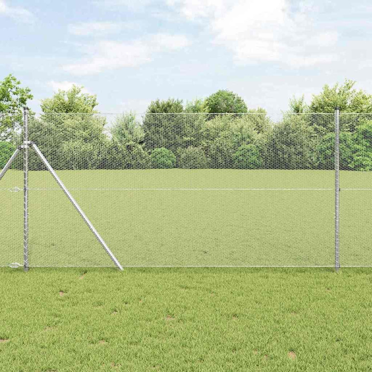  Hexagon Fence 3.28 x 164.04 ft Galvanised steel Silver A949-42005718