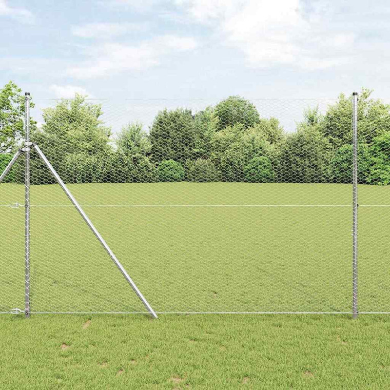 Hexagon Fence 5.25 x 328.08 ft Galvanised steel Silver A949-42005770