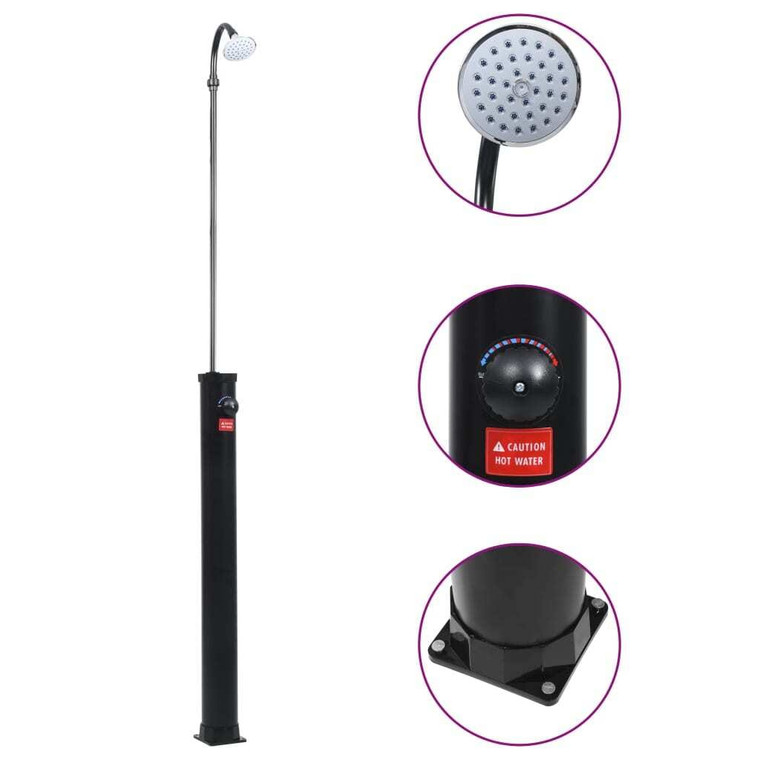  Garden Solar Shower Black 84.6" 2.1 gal A949-92295