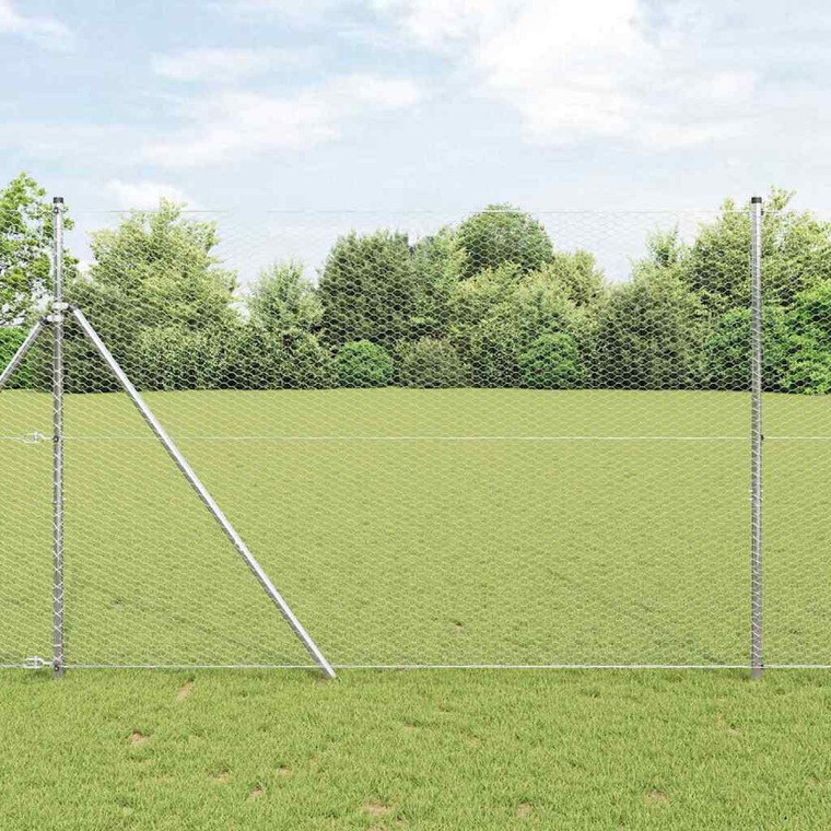  Hexagon Fence 5.25 x 82.02 ft Galvanised steel Silver A949-42005697
