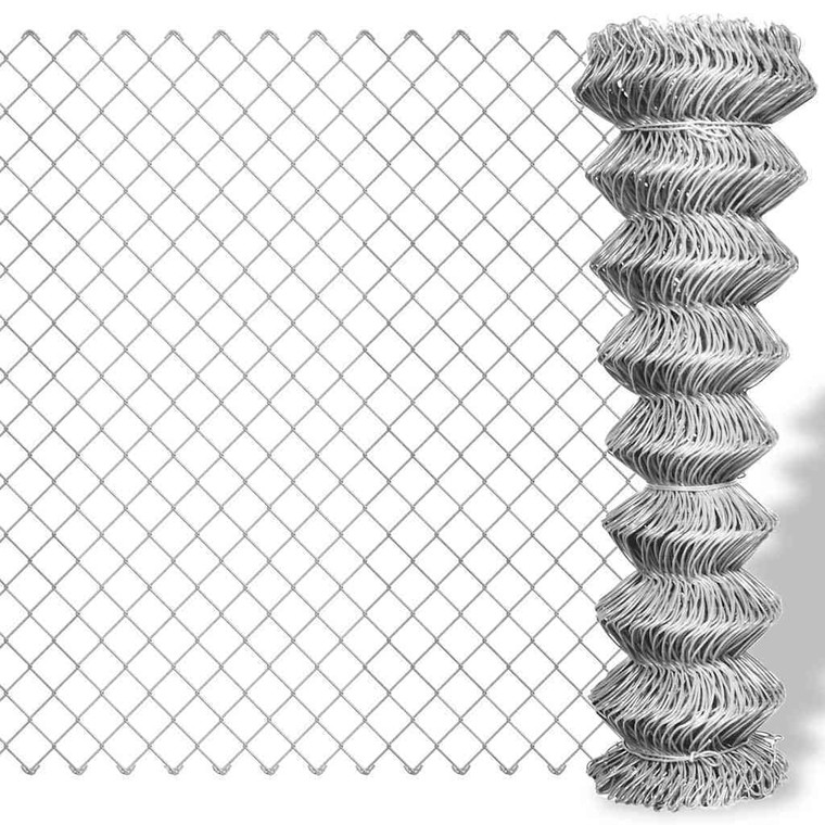  Chain Link Fence Galvanised Steel 82.0x3.3'Silver A949-141491