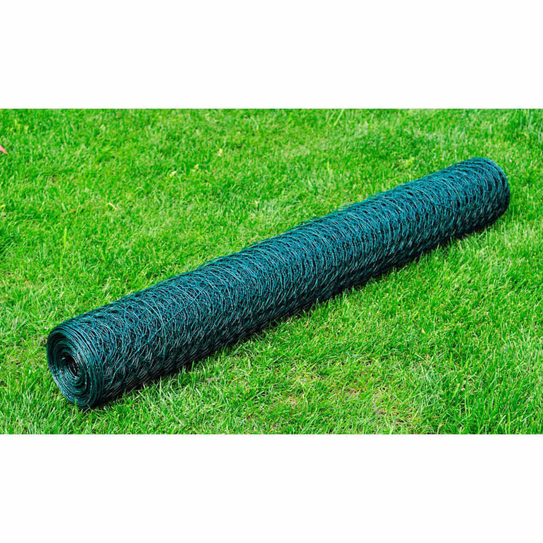  Chicken Wire Fence with PVC Coating 82.0x3.3'Green A949-140412
