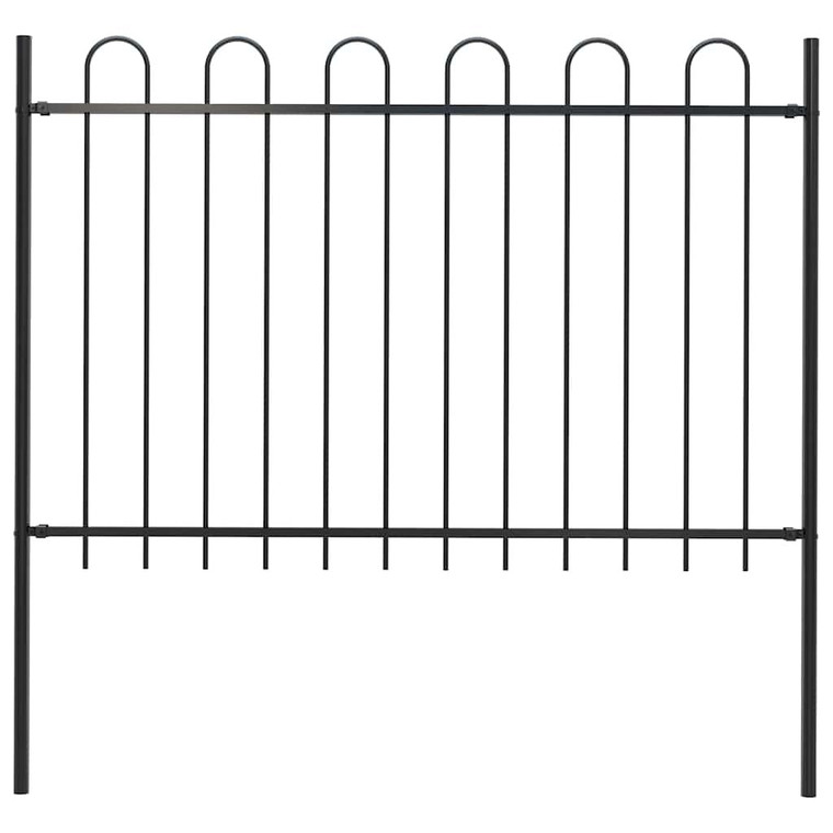  Garden Fence with Hoop Top Steel 71.3"x47.2" Black A949-144931