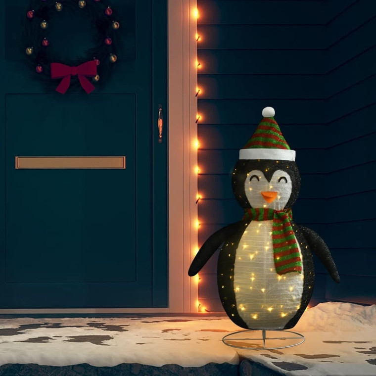  Decorative Christmas Snow Penguin Figure LED Luxury Fabric 4 ft A949-328502