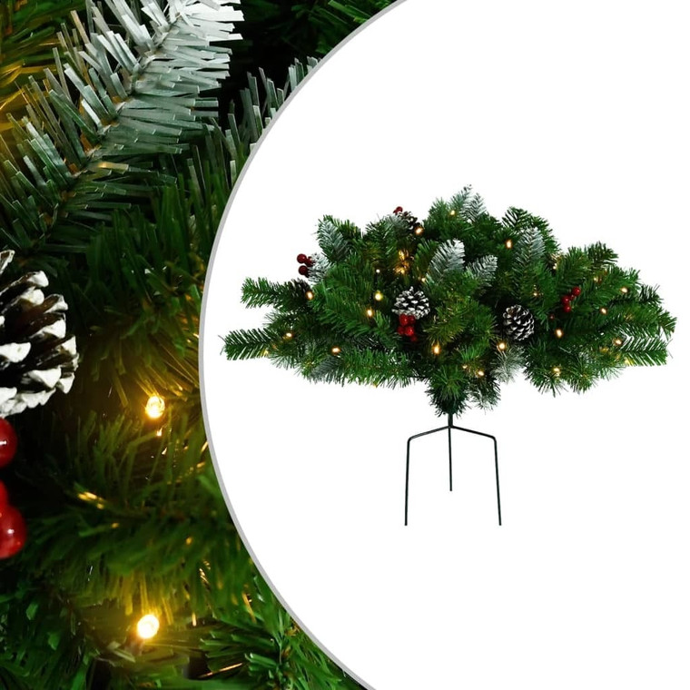  Artificial Pathway Pre-lit Christmas Tree Green 15.7" PVC A949-332834