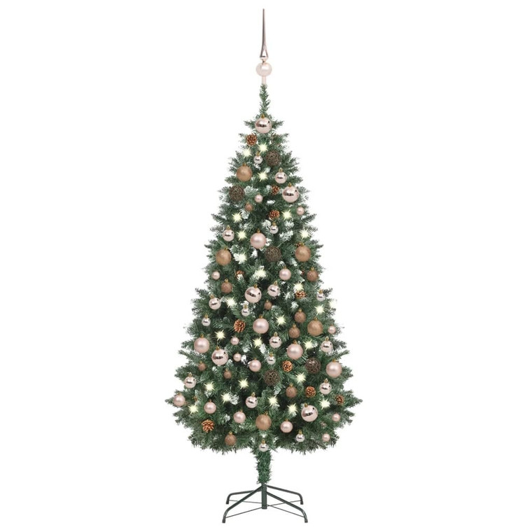  Artificial Pre-lit Christmas Tree with Ball Set&Pine Cones 70.9 A949-3077848