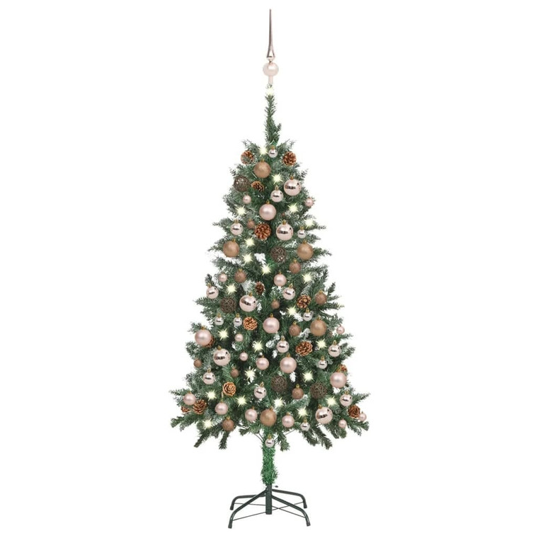  Artificial Pre-lit Christmas Tree with Ball Set&Pine Cones 59.1 A949-3077847