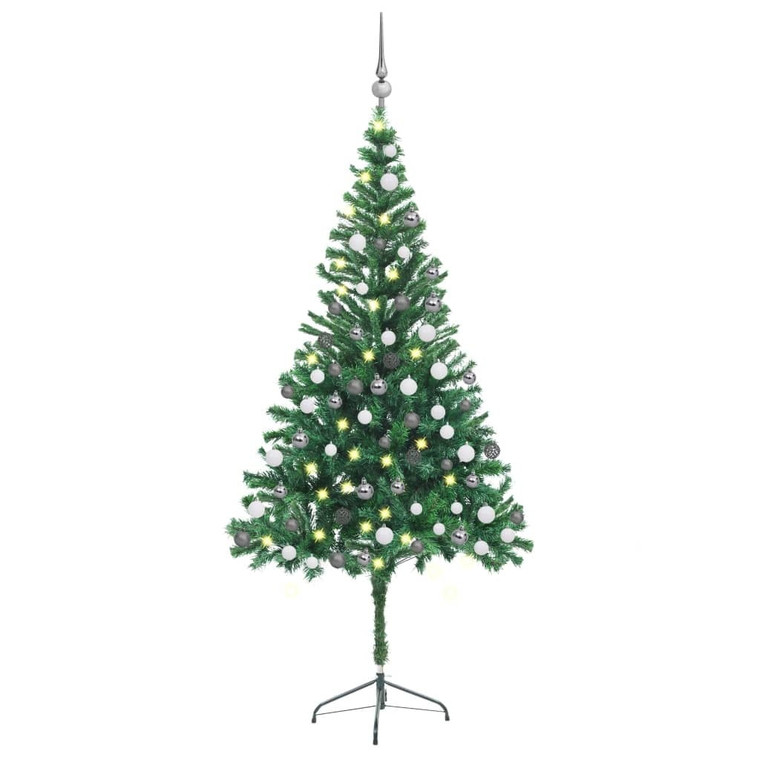  Artificial Pre-lit Christmas Tree with Ball Set 70.9" 564 Branches A949-3077661