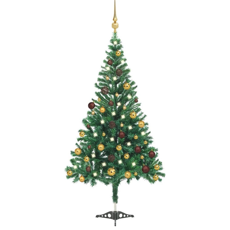  Artificial Pre-lit Christmas Tree with Ball Set 70.9" 564 Branches A949-3077489