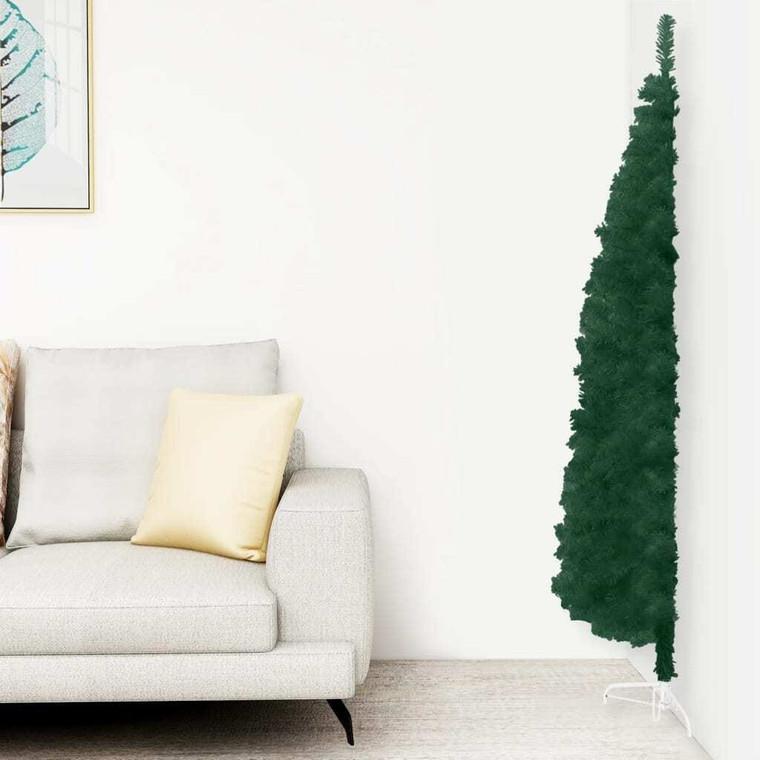  Slim Artificial Half Christmas Tree with Stand Green 5 ft A949-344600