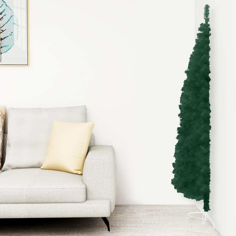 Slim Artificial Half Christmas Tree with Stand Green 6 ft A949-344601