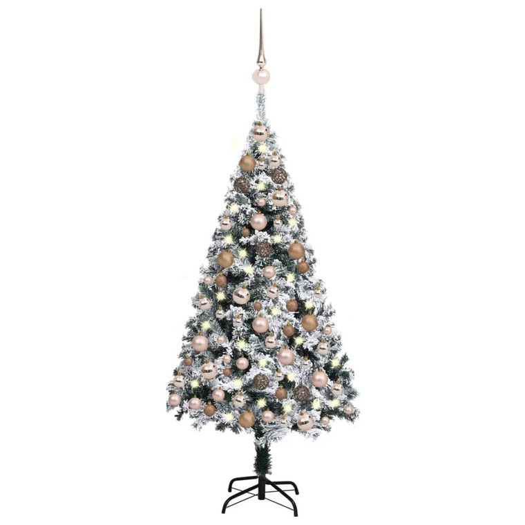 Artificial Pre-lit Christmas Tree with Ball Set LEDs Green 47.2 A949-3077866