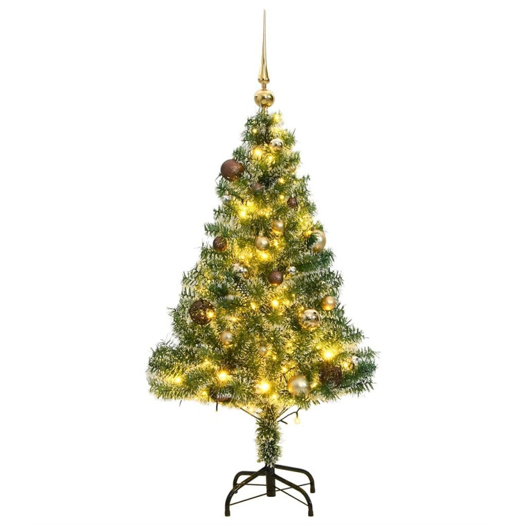 Artificial Christmas Tree 150 LEDs&Ball Set&Flocked Snow 47.2 A949-3210083