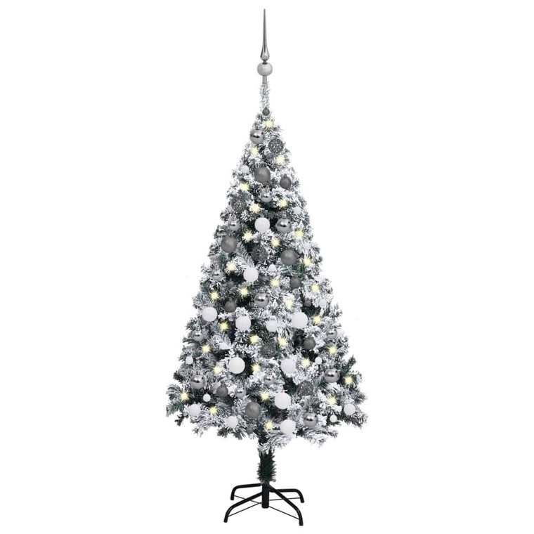 Artificial Pre-lit Christmas Tree with Ball Set Green 47.2 A949-3077914