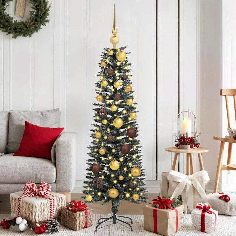 Artificial Christmas Tree with 150 LEDs Green 47.24 in A949-3395913