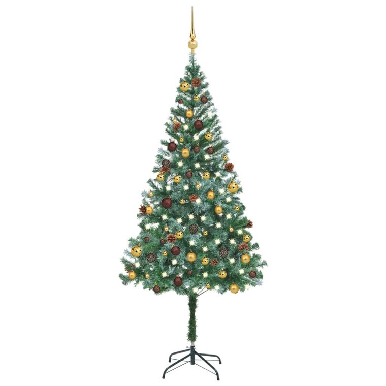 Artificial Pre-lit Christmas Tree with Ball Set&Pinecones 70.9 A949-3077528