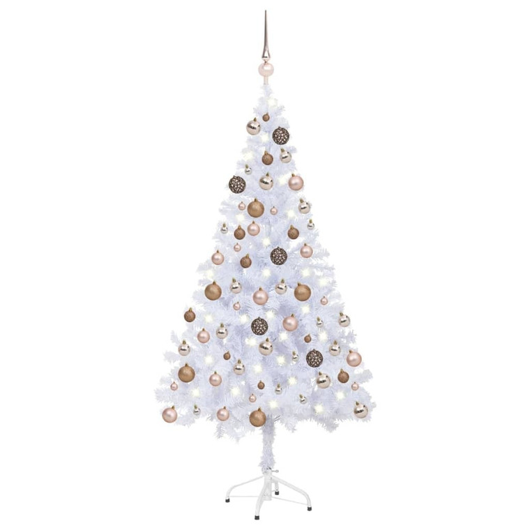 Artificial Pre-lit Christmas Tree with Ball Set 59.1" 380 Branches A949-3077579
