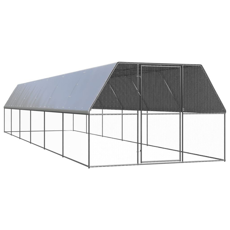 Outdoor Chicken Cage 9.8x39.4x6.6 Galvanized Steel A949-3154380