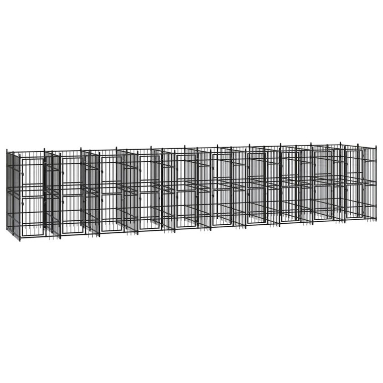 Outdoor Dog Kennel Steel 198.4 ft A949-3097945