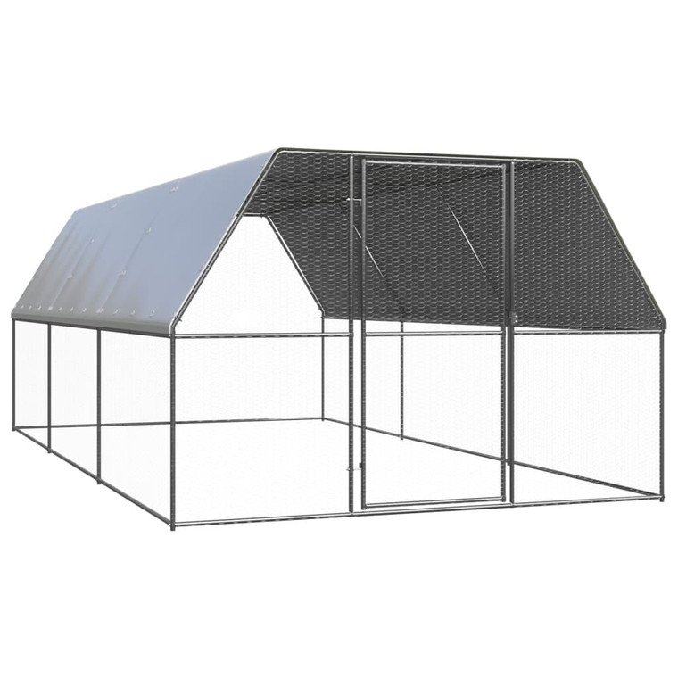 Outdoor Chicken Cage 9.8x19.7x6.6 Galvanized Steel A949-3154377