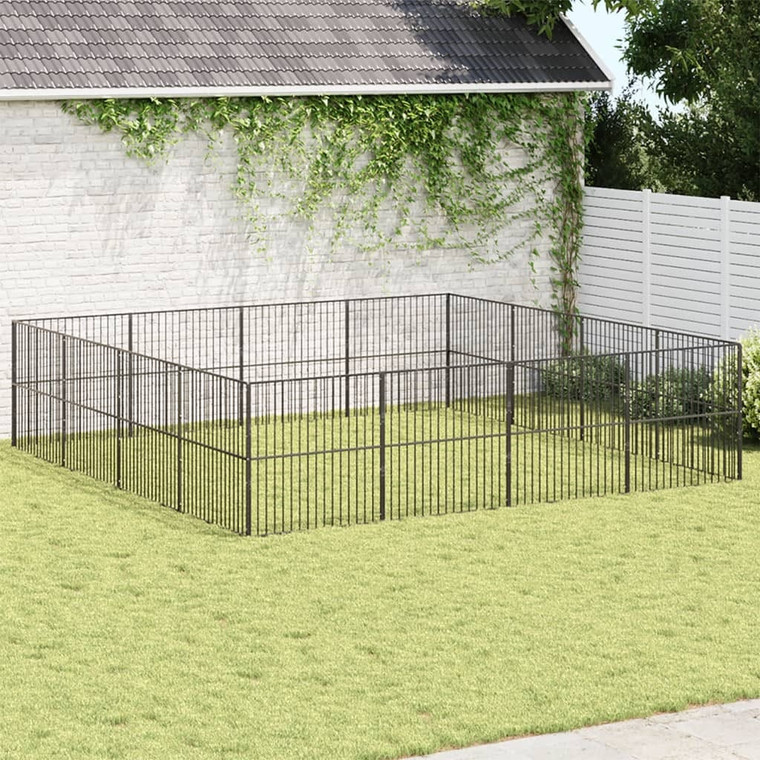 Dog Playpen Black Galvanized Steel Large Durable Dog Playpen A949-3209555