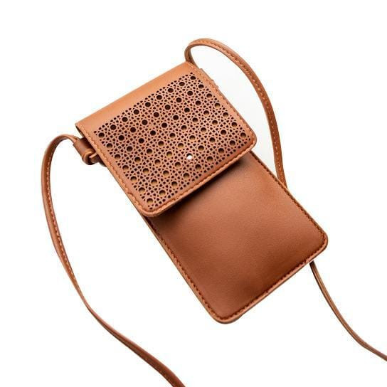 COLORS: BEAUTIFUL BROWN - Multi Mini Transparent Phone And Credit Card Holder Cross Body Bag K290-13627032469539