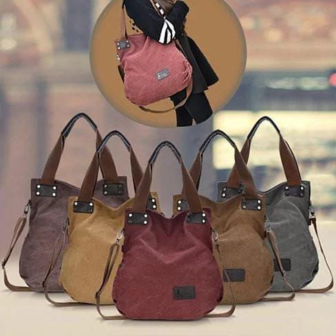 Color: Purple Grey - Gypsy Soul Canvas Hand Bag K290-3735114053