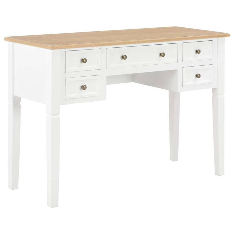 Writing Desk White 43.1"x17.7"x30.5" Wood A949-280069