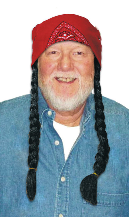 Wig the old hippie black gray M680-13734BG