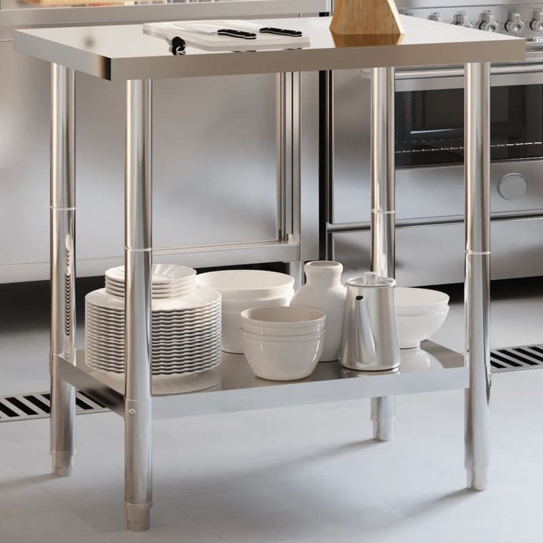 Kitchen Work Table 32.5"x21.7"x33.5" Stainless Steel A949-376454