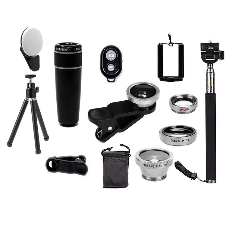 Color: SILVER - 11 in 1 Smartphone Camera Lens Kit K290-14071594647587