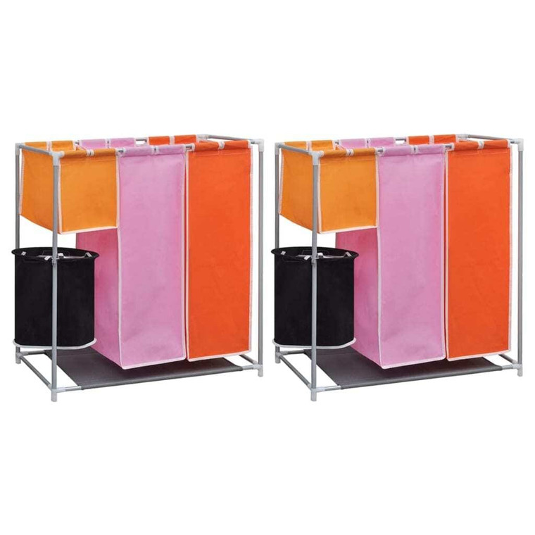 3-Section Laundry Sorter Hampers 2 pcs with a Washing Bin A949-3051492