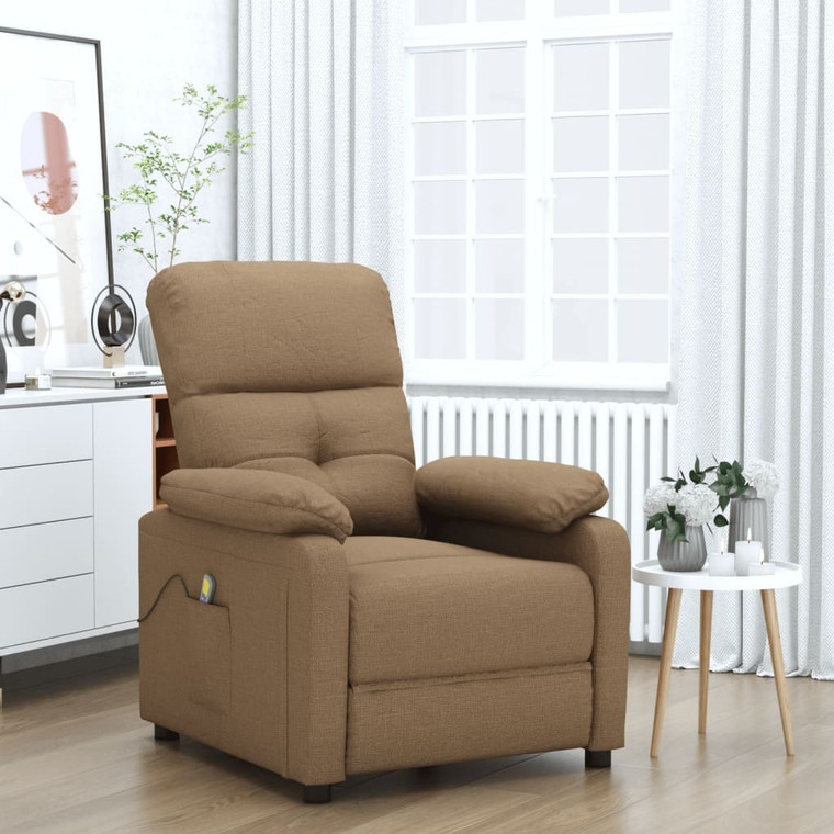 Massage Recliner Brown Fabric A949-289676