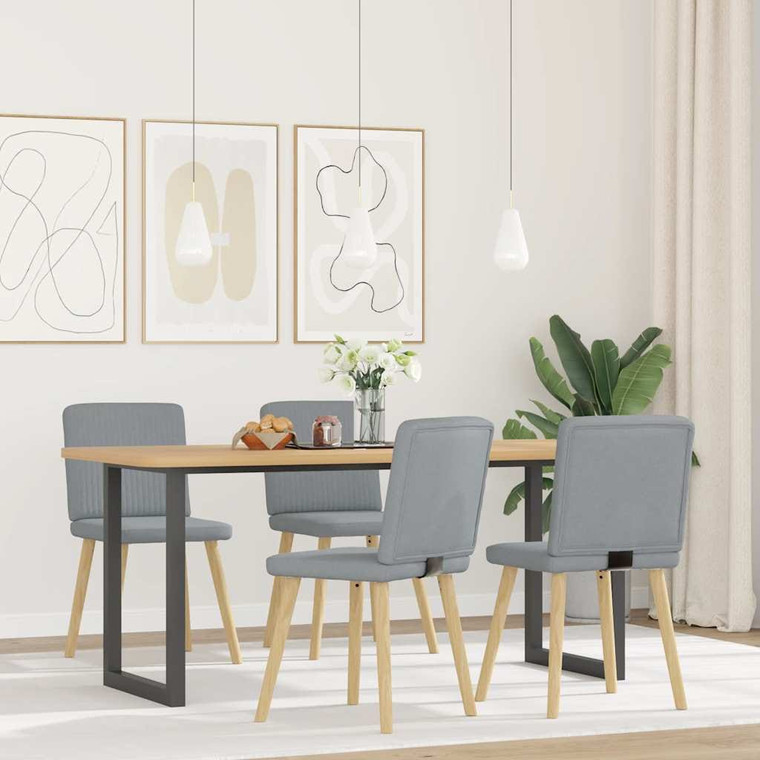 Dining Chairs 4 pcs Light Gray Fabric A949-3315297