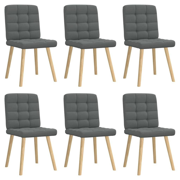 Dining Chairs 6 pcs Dark Gray Fabric A949-3315462