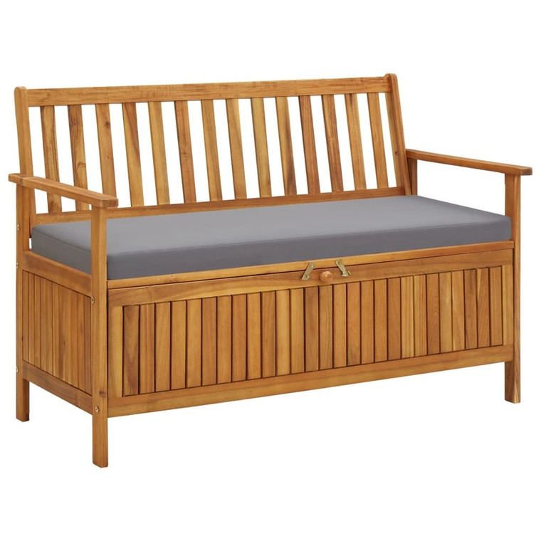 Patio Storage Bench 47.2" Solid Acacia Wood A949-310276
