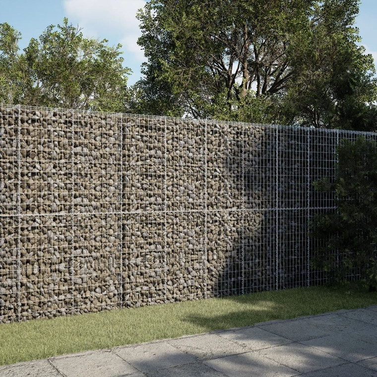 Gabion Basket with Cover 118.1"x19.7"x78.7" Galvanized Iron A949-3295168