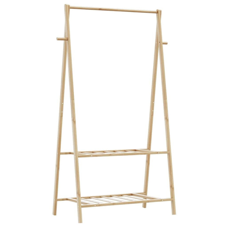 Clothes Rack with Shelves 37.8"x17.9"x59.3" Bamboo A949-4008908