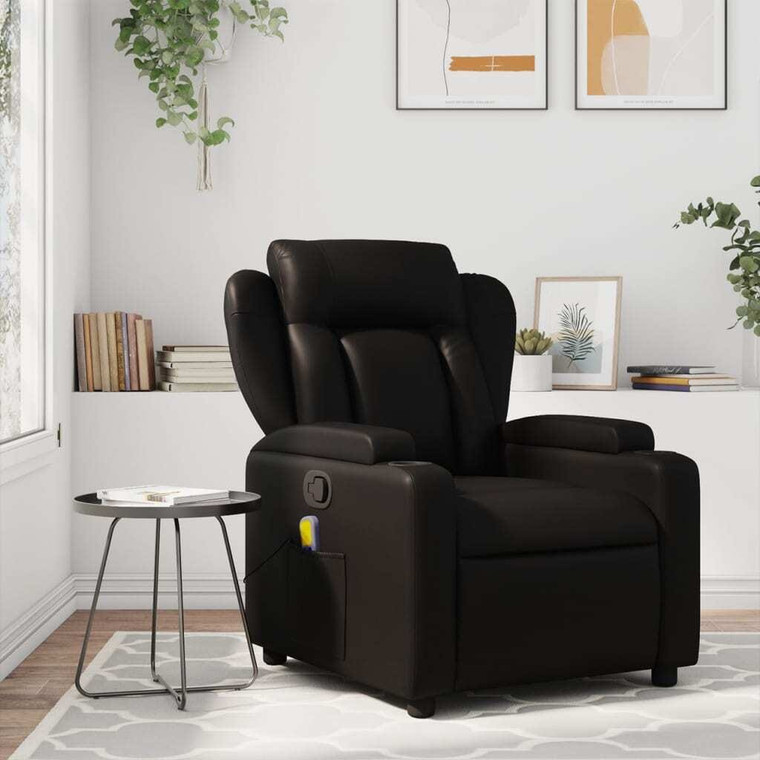 Massage Recliner Chair Black Faux Leather A949-3206020