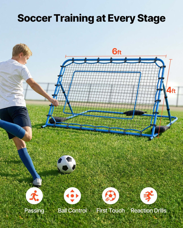 Soccer Rebounder Net, Quick-Switch Angle Soccer Goal Rebounder for Control, Passing Practice, Heavy E415-ZQHDWTZ64YCD6G5HE001V0