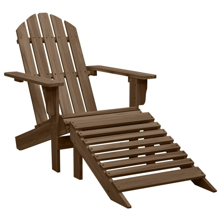 Patio Chair with Ottoman Wood Brown A949-45701