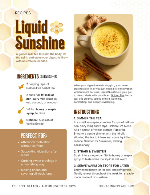 Liquid Sunshine Recipe (Golden Milk Tea)