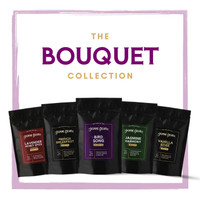 The Bouquet Collection from The Jasmine Pearl Tea Co. includes five loose leaf teas perfect for any special occasion: Bird Song, French Breakfast, Jasmine Harmony, Lavender Honey Spice, and Vanilla Rose.