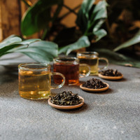 Loose leaf Colombian green, black, and white tea from the Jasmine Pearl Tea Co.